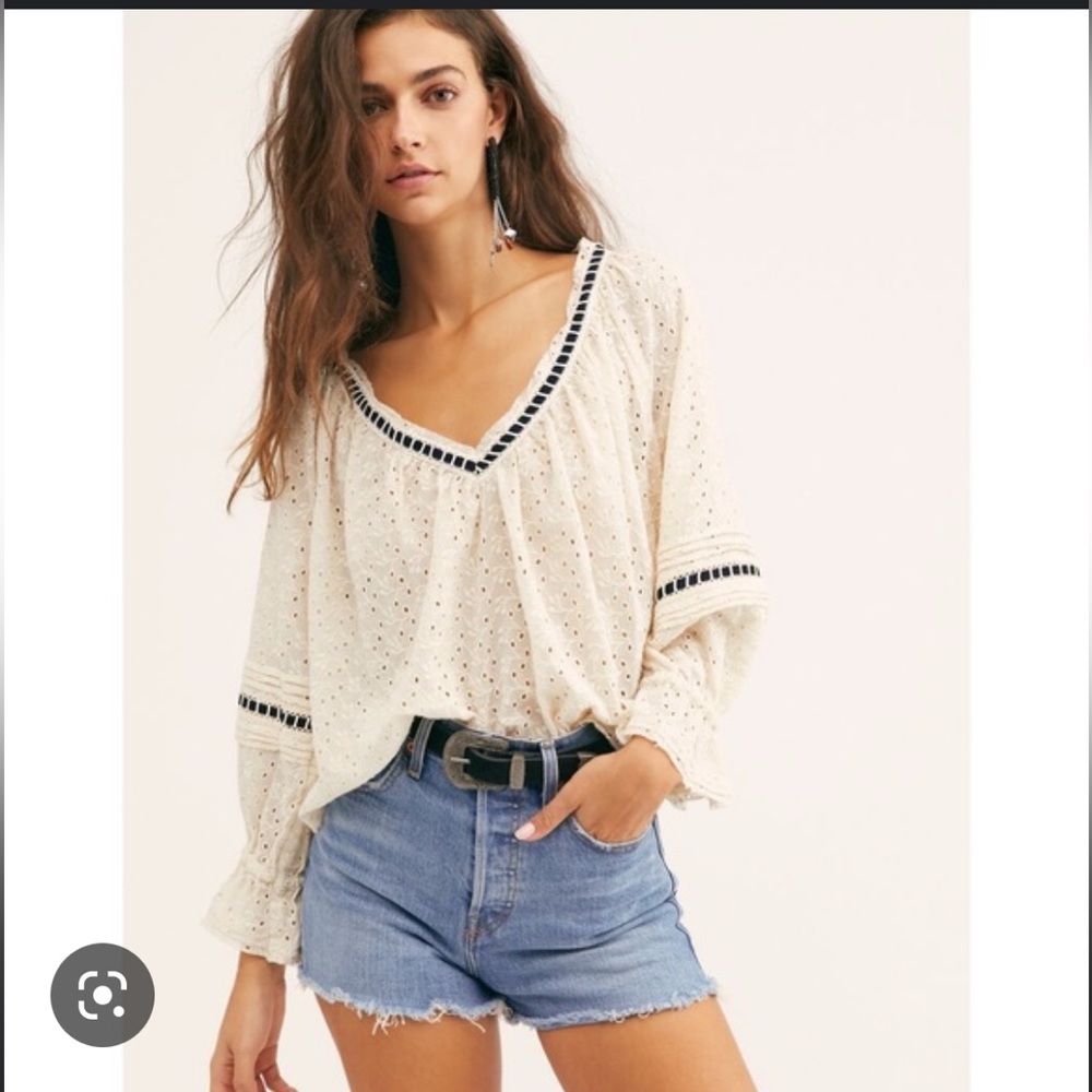 NWT Free People Darcy Eyelet Blouse